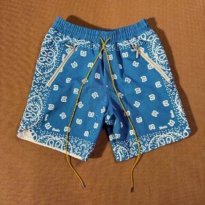 RHUDE Bandana Shorts Marine Blue | Size Medium
